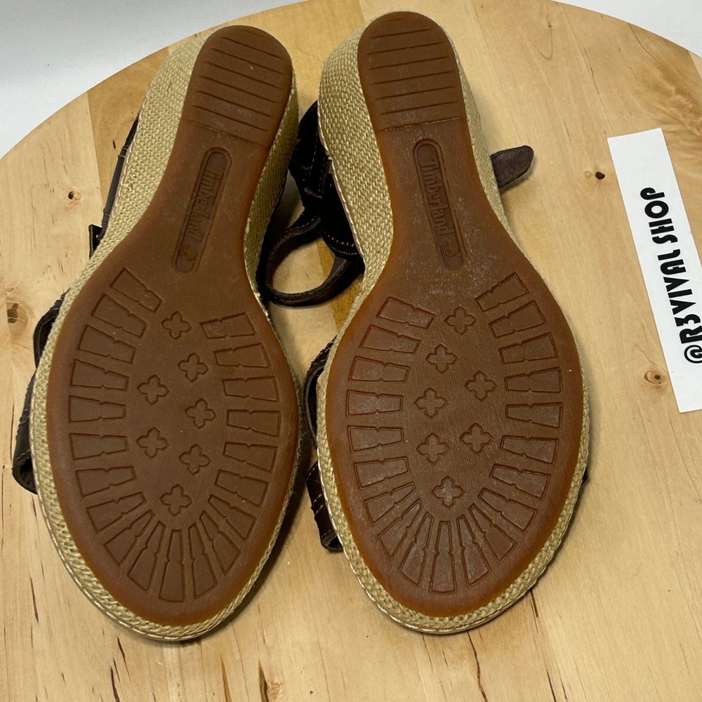 Timberland EarthKeepers Womens Brown Leather Open Toe Wedge Sandal - Size 7 & 38 - Picture 10 of 11